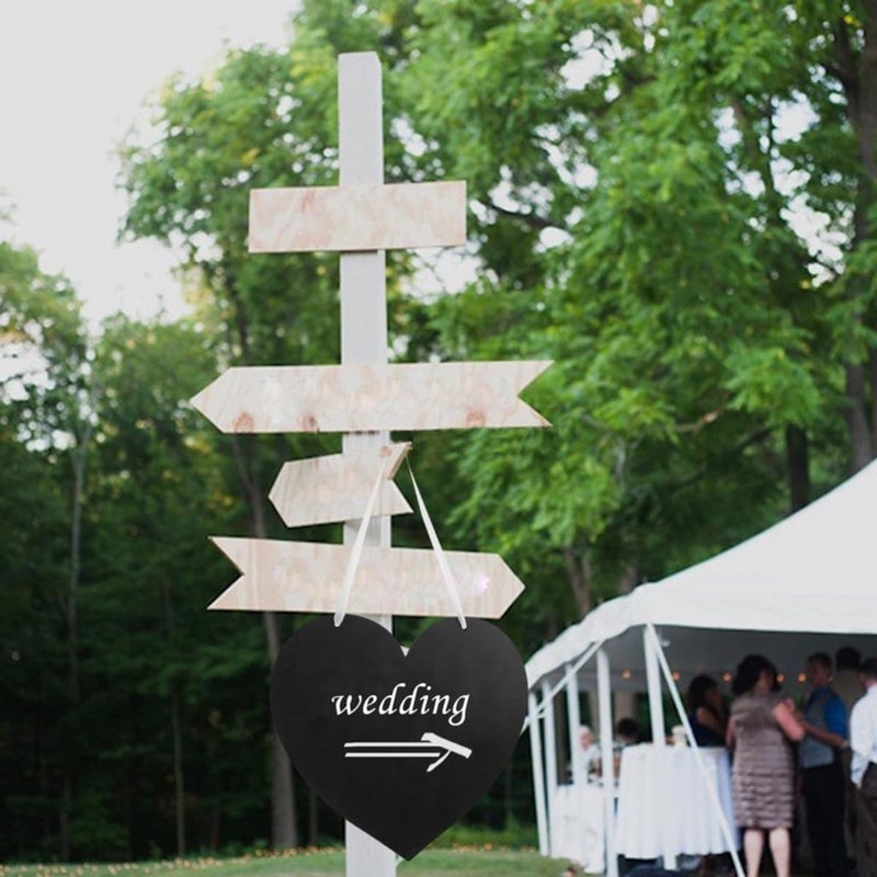 WINOMO Heart Chalkboard Sign: Wooden Blackboard for Christmas Party Wedding Hanging Decoration - Image 2